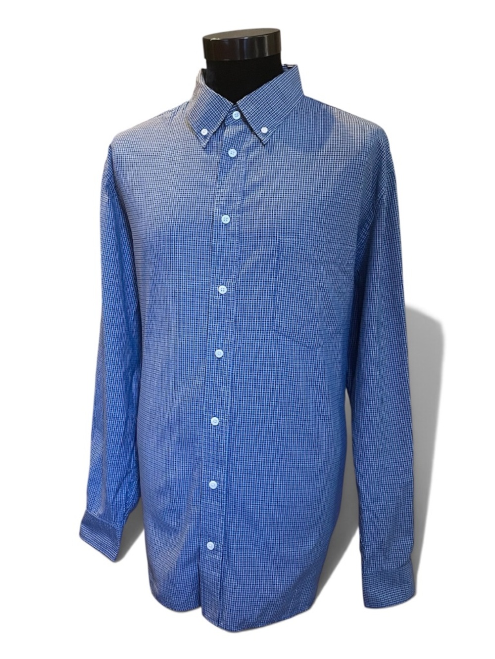 MERONA Windowpane Long Sleeve Button Down Shirt Size XXL